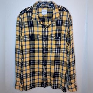 American Eagle Outfitters Yellow and Black Casual Button Down Shirt